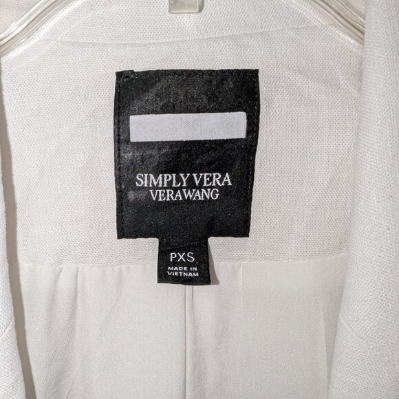 White Linen Blazer Jacket Petite Size XS - Picture 4 of 13